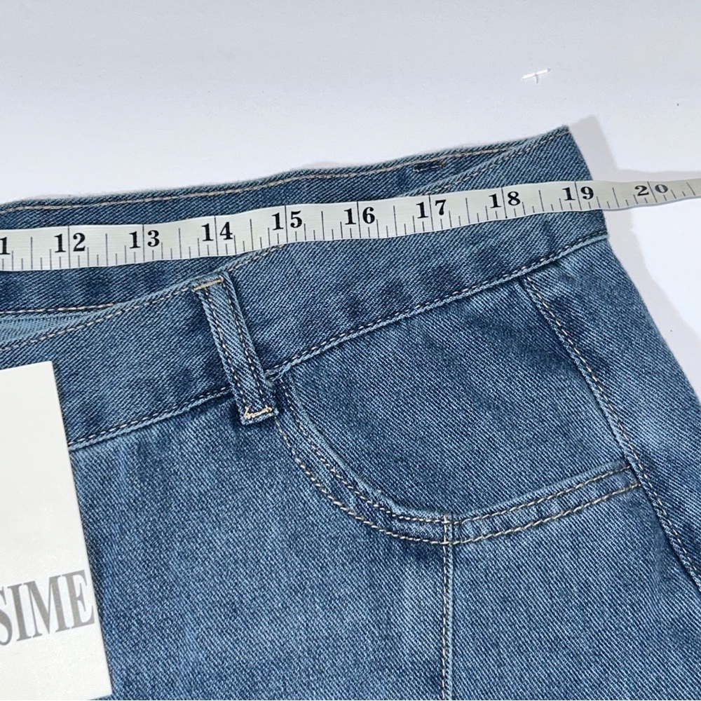 NWT URSIME Boho Patchwork Denim High Rise Retro Flare Jeans size 4XL - Picture 11 of 16